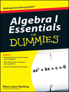 Algebra I Essentials For Dummies (eBook)